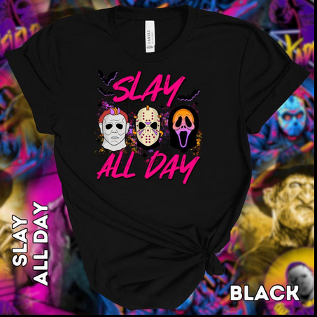 4X Horror Slay All Day Custom Soft Bella Canvas T