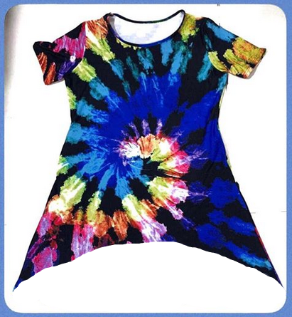 Tie Dye Stretchy Soft Material High/Low Top