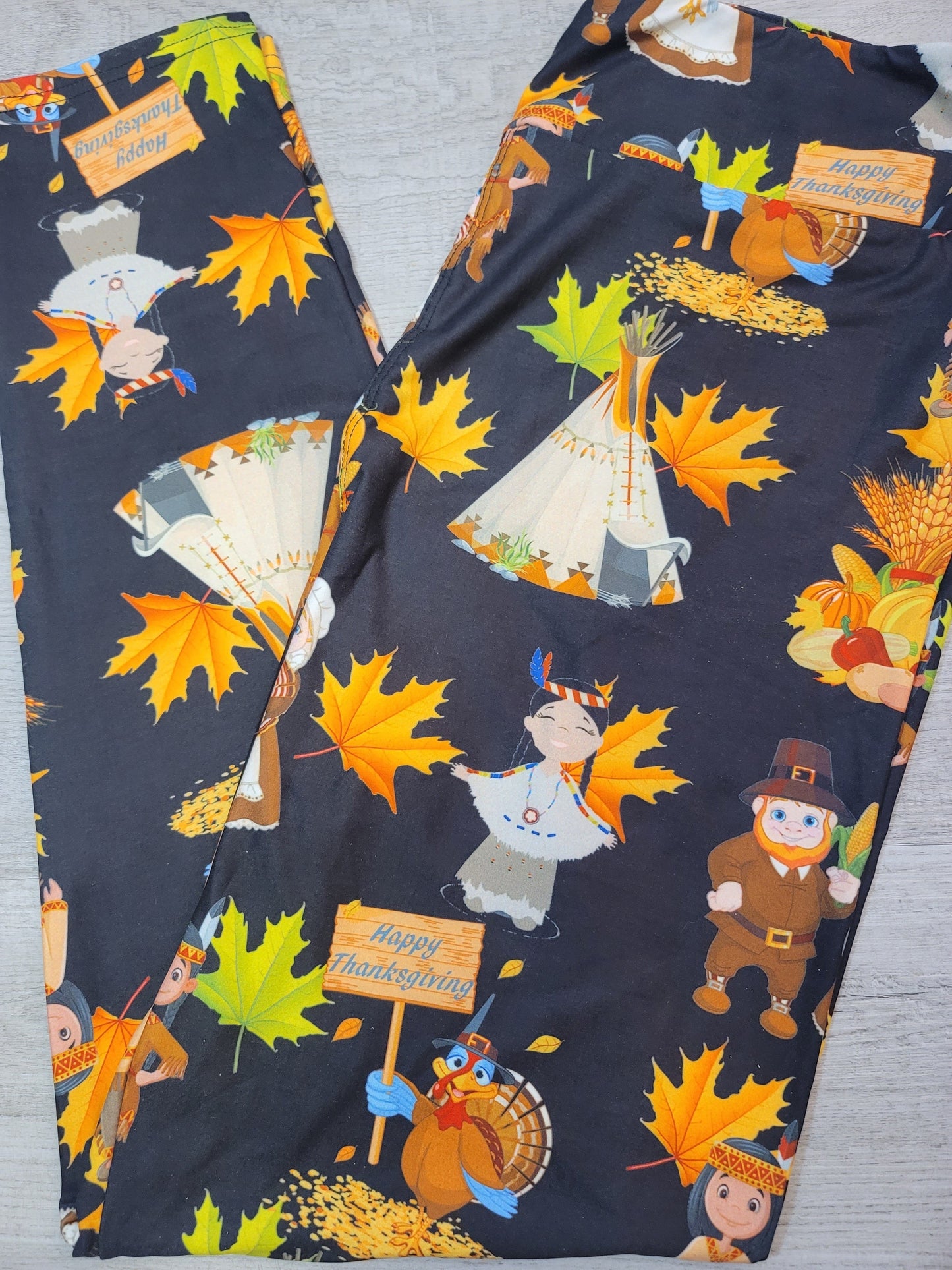 Happy Thanksgiving! Yoga Band Designer Leggings