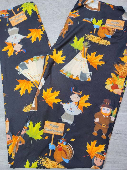 Happy Thanksgiving! Yoga Band Designer Leggings
