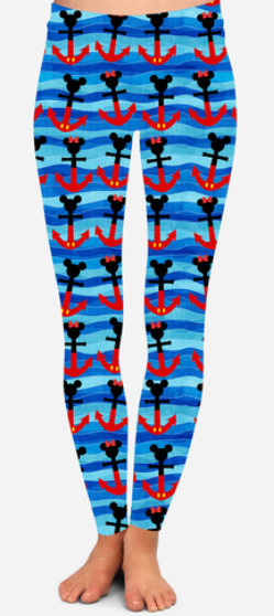 Mickey/Minnie Sailor Anchor Leggings, Yoga Band, Soft Material