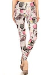 Pastel Paisley Easter Color Elastic Band Leggings