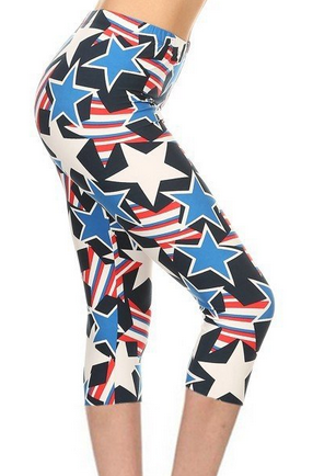 Stars and Stripes CAPRI, Extremely Soft, Hyper Stretch, Elastic Band!