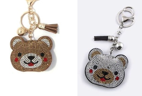 Purse Charm/ Key Chain Blingy Bear Face