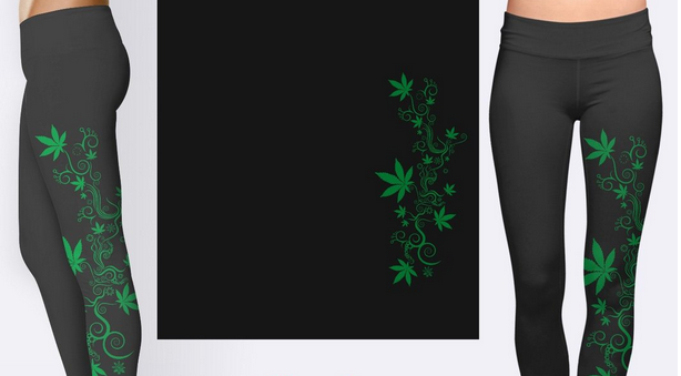 "Smoke Me" Marijuana Pot Weed Leaf Leggings.  Yoga Band, Very Soft and Stretchy!