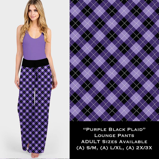 Super Comfy Purple Plaid Lounger Pant with Pockets
