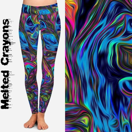Swirly Paint/Melting Crayons. Hyper Stretch and softness! Yoga Band.
