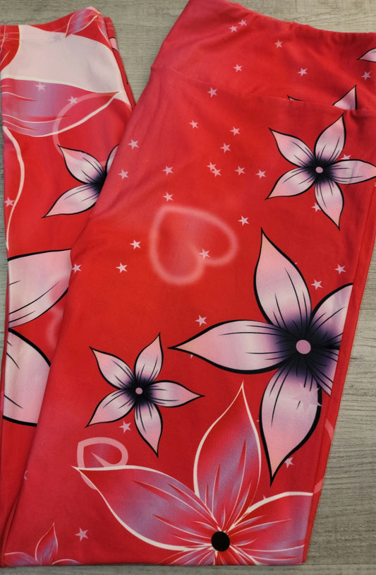 Beautiful Floral Leggings. Hyper Stretch and softness! Yoga Band.