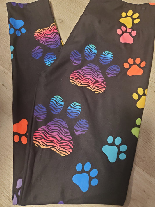 Zebra Paw Prints Leggings. Hyper Stretch and softness! Yoga Band.