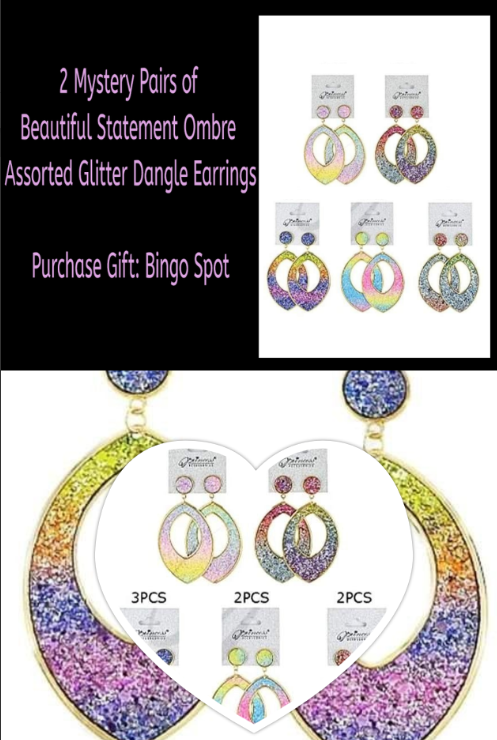 Random Pair of Sparkling Ombre Statement Earrings