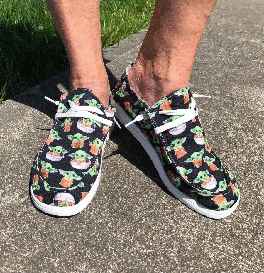 Last Baby Yoda Canvas Shoes size 6 (fits size 5)