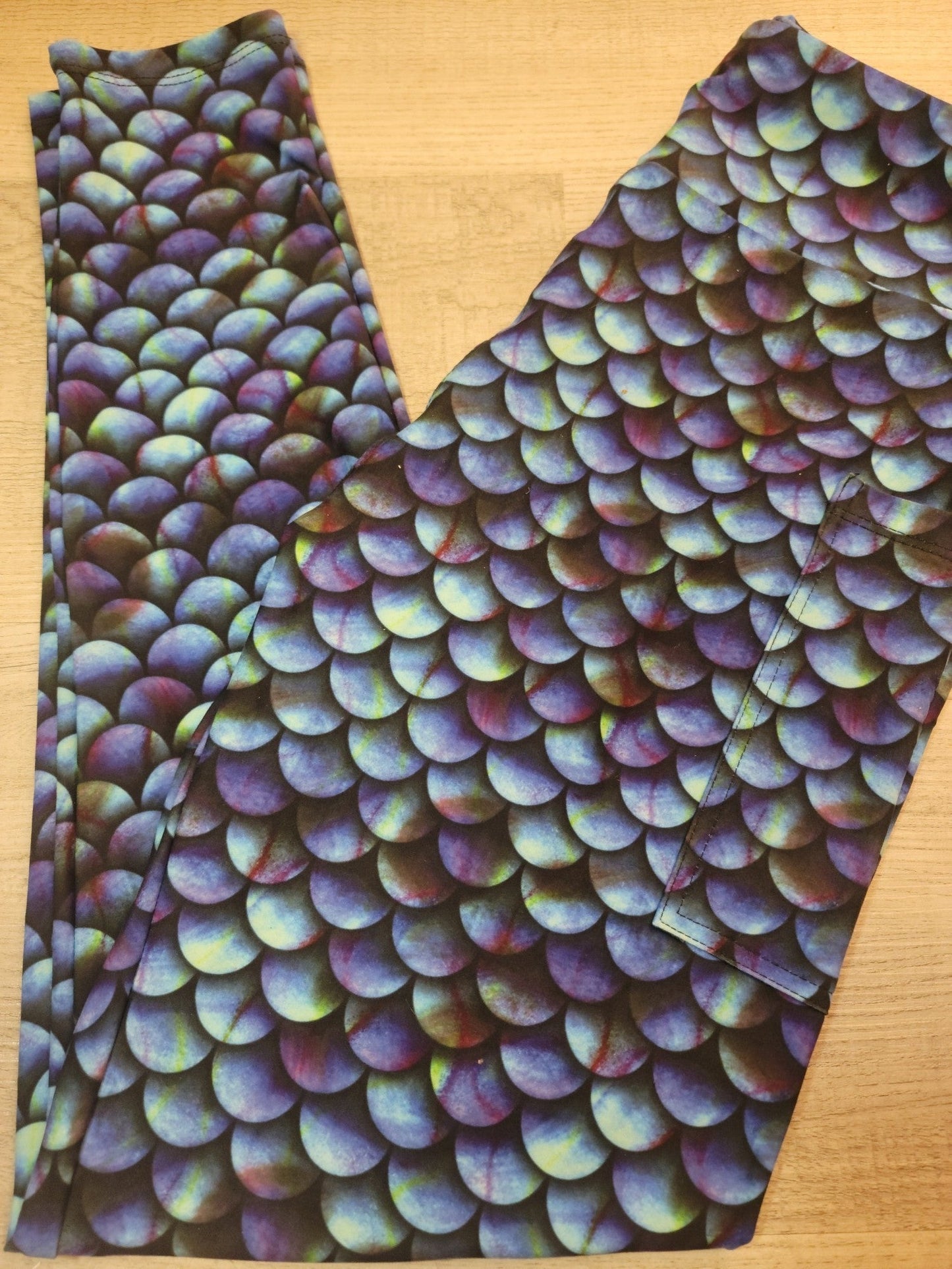 Mermaid Scales Leggings with Pocket. Yoga Band. Extra Soft and stretchy!