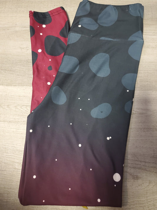 Purple/Pink/ Grey Ombre Leggings. Yoga Band. Extra Soft and stretchy!