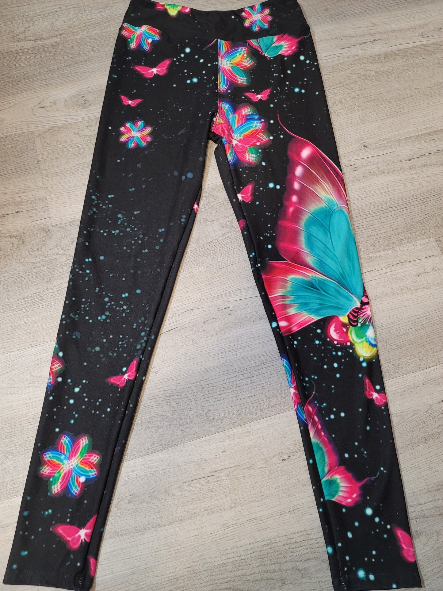 Neon Moon Butterfly Leggings, Yoga Band, Soft Material!