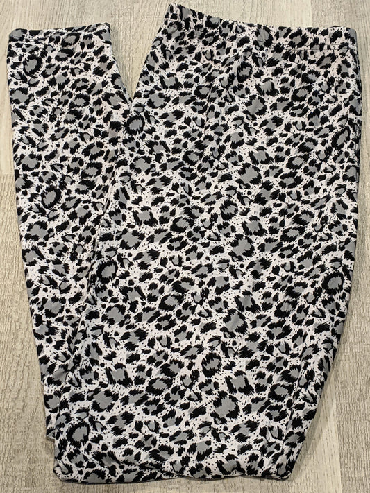 Snow Leopard Print Leggings, Extremely Soft, Hyper Stretch, Elastic Band