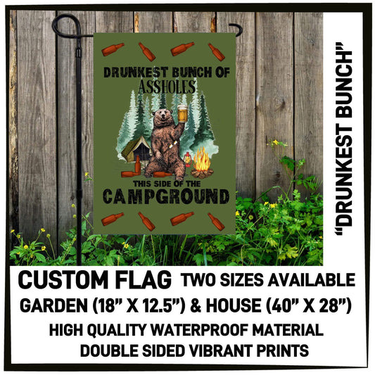 Drunkest Bunch Custom House Flag