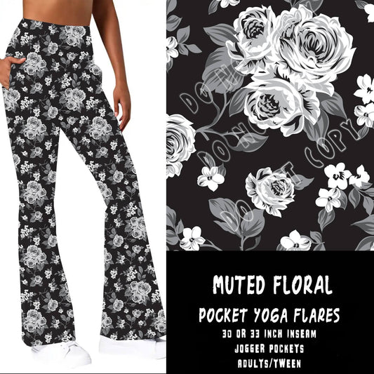 Muted Floral Pocket Yoga Flare