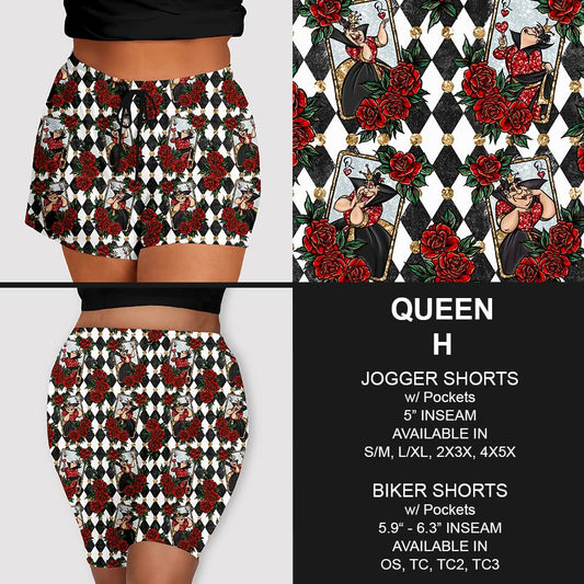 Queen of Hearts Jogger Shorts w/ Pockets