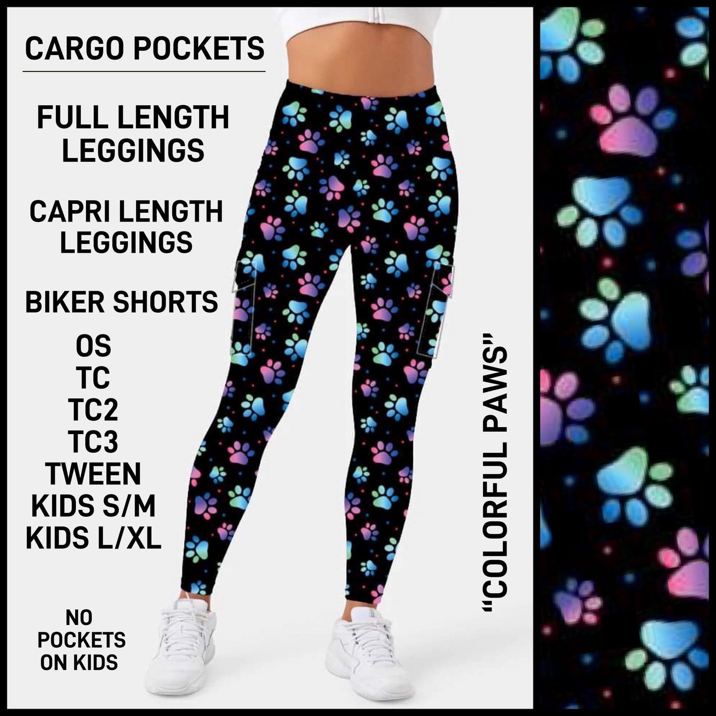 Colorful Paws Cargo Pocket Leggings