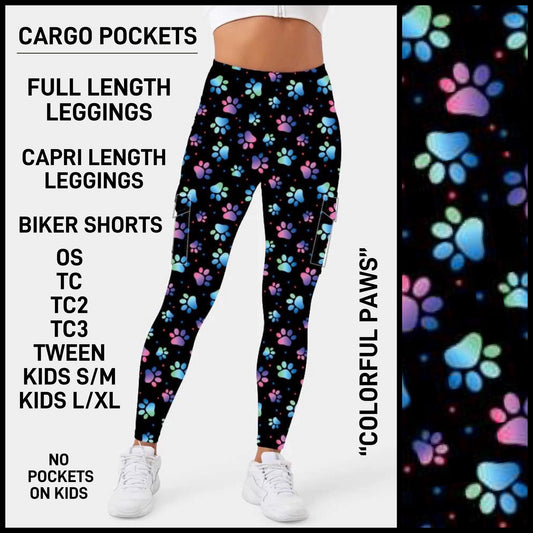 Colorful Paws Cargo Pocket Leggings