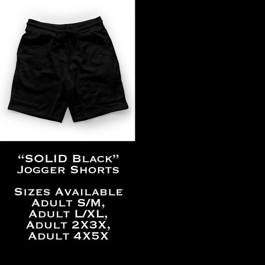 Solid Black Jogger Shorts