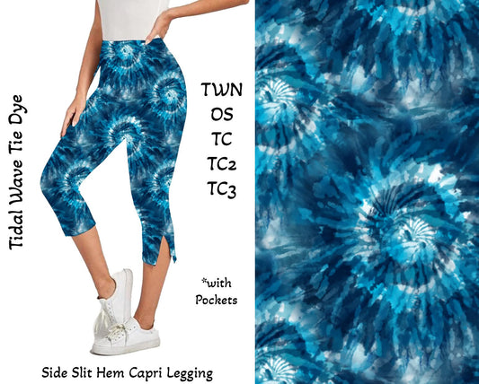 Tidal Wave Side Slit Hem Capri w/ Pockets