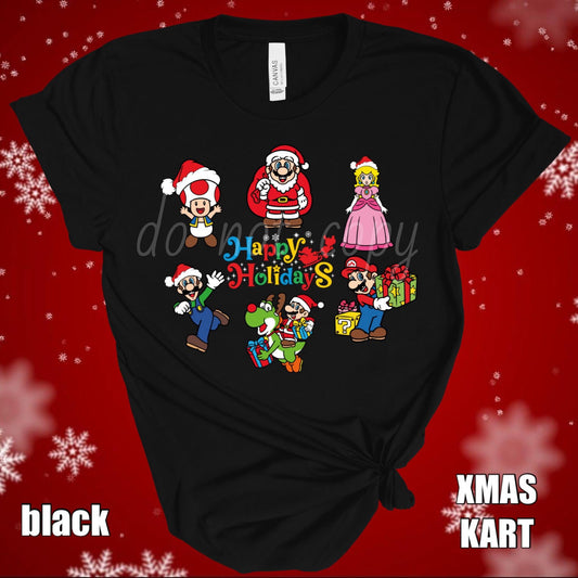 Black Xmas Kart Bella Canvas Custom T-Shirt