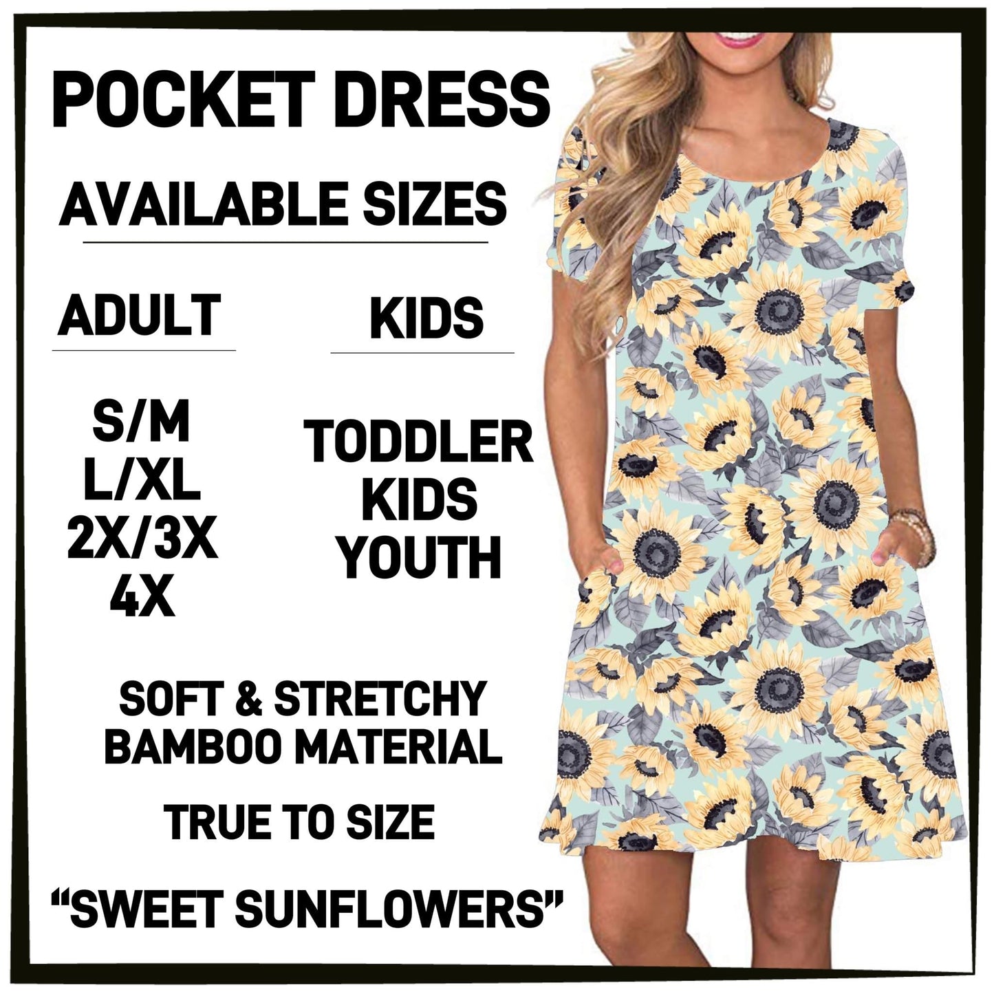 Sweet Sunflowers Pocket Dress