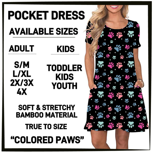 Colored Paws Pocket Dress