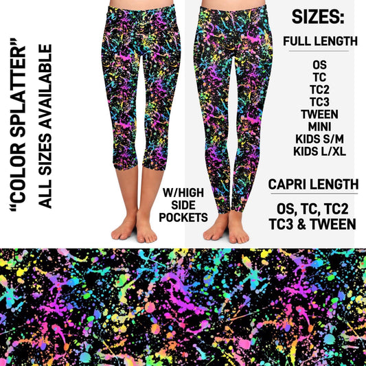 Color Splatter Leggings w/ Pockets