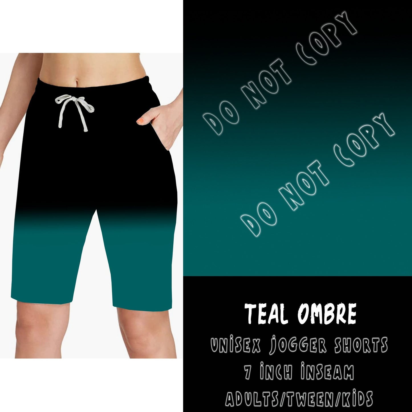 Teal Ombre Jogger Shorts
