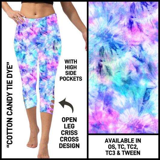 Cotton Candy Tie-Dye Criss Cross Capri w/ Pockets