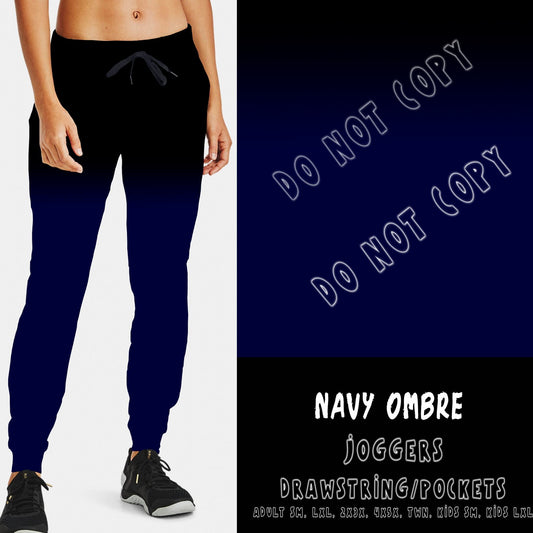 Navy Ombre Drawstring Joggers w/ Pockets