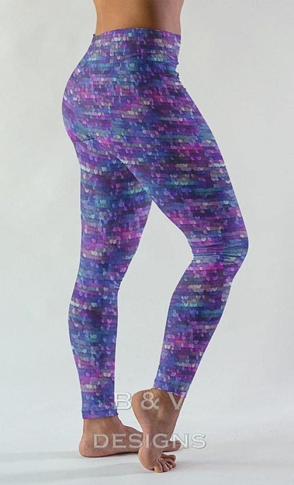 Sequin Scale Leggings, Extra Comfy, Yoga Band