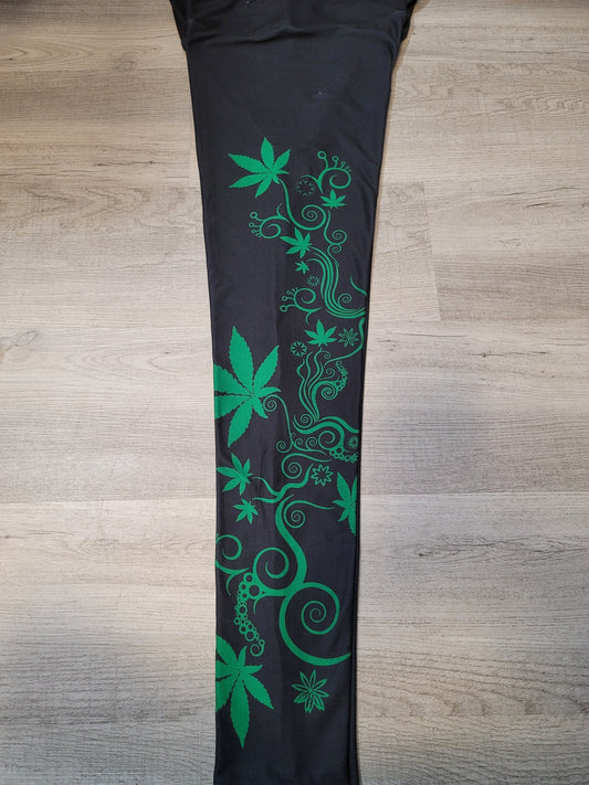 "Smoke Me" Marijuana Pot Weed Leaf Leggings.  Yoga Band, Very Soft and Stretchy!