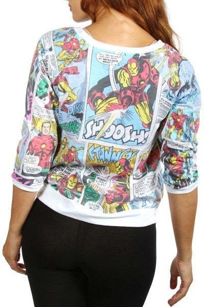 Long Sleeve Iron Man Cotton Top. Size up.