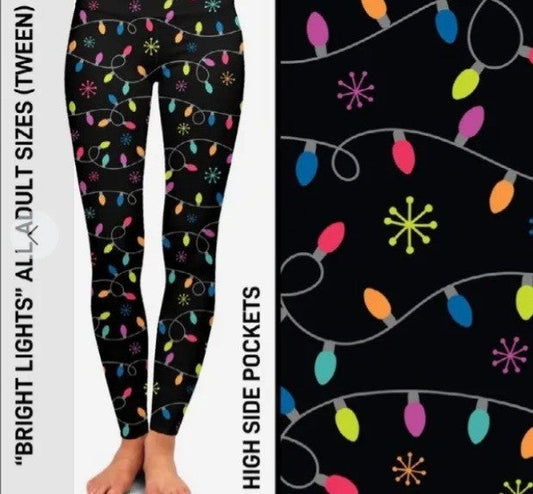 Christmas Bulb Leggings. Hyper Stretch and softness! Yoga Band.