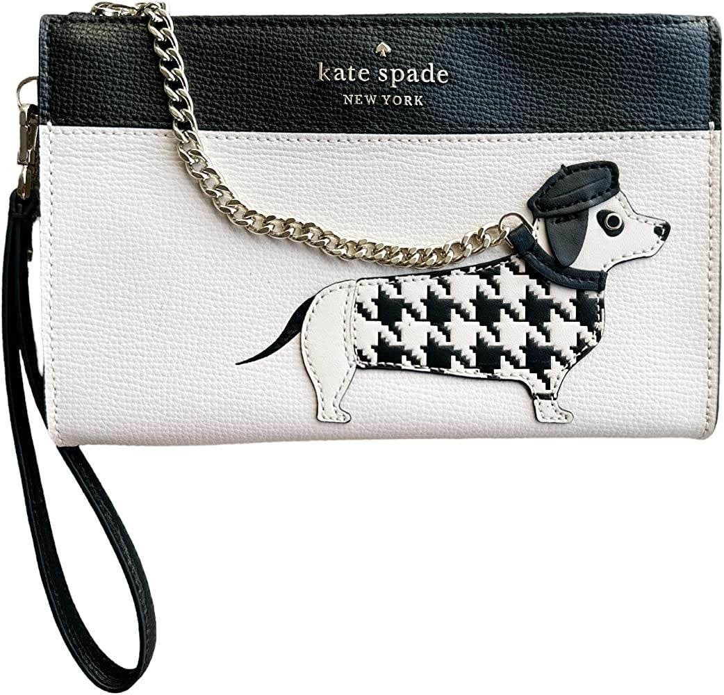 Kate Spade Fetch Medium Wristlet. Inner credit card slot. 8" W x 5.2" H x 0.9" D