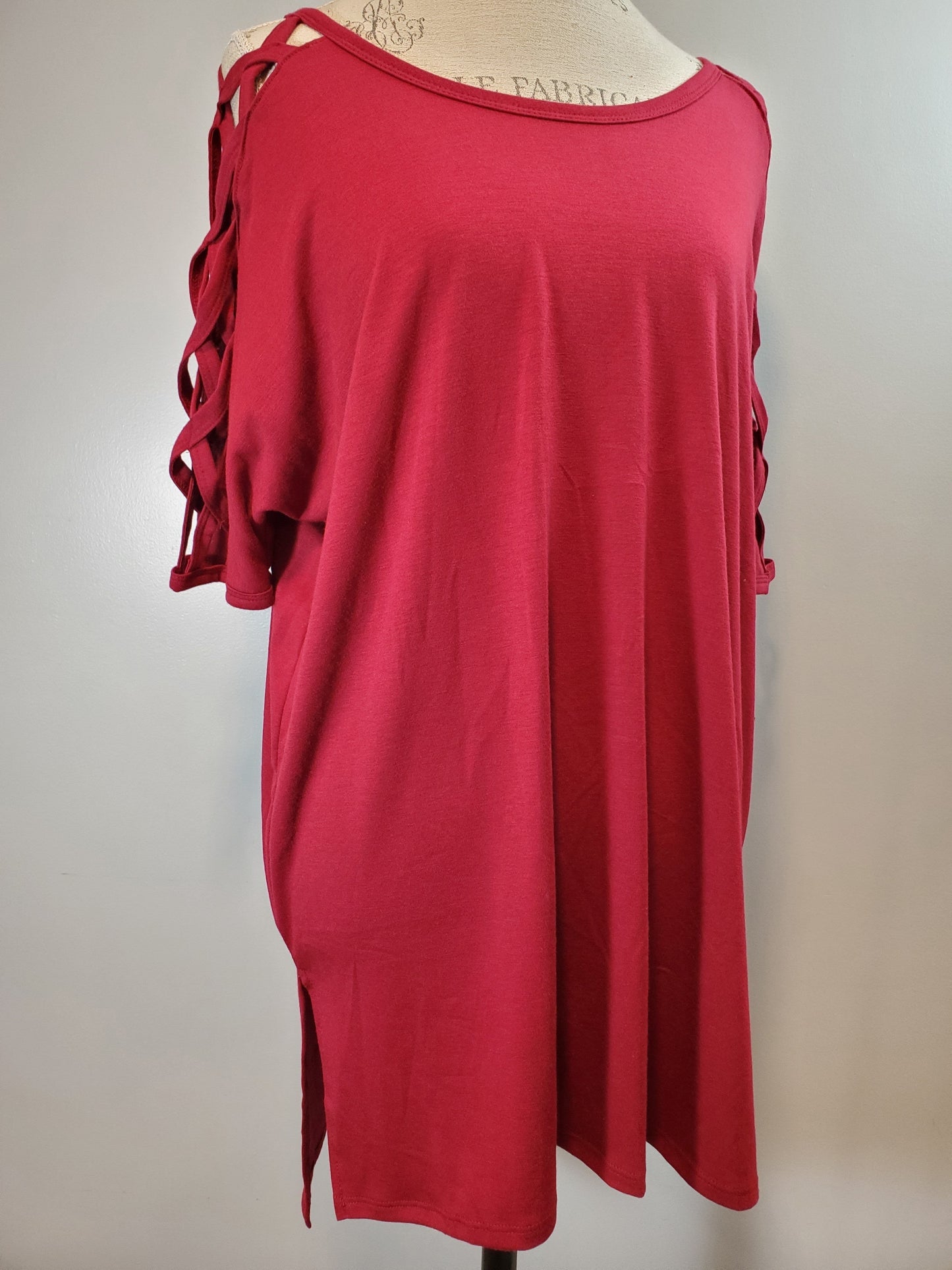 Criss Cross Lattice Sleeve, Premium Soft & Stretchy. Only MD/LG Left Runs Big.