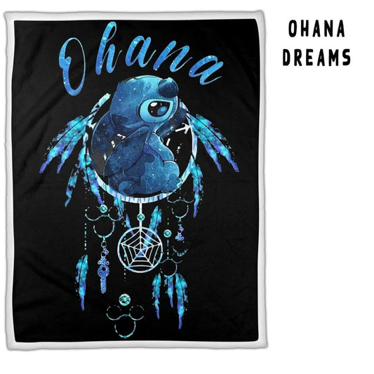 Custom Made Stitch, Ohana, Dreamcatcher Sherpa Minky Blanket
