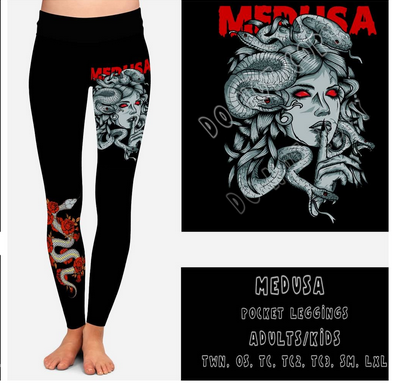 Medusa Black Leggings, Yoga Band, Hyper Stretch, Very Soft