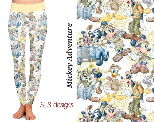 Disney Safari Leggings, Yoga Band, Hyper Stretch, Very Soft