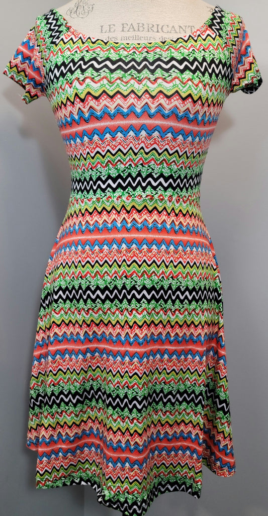 Super Soft Colorful Chevron Pattern Summer Dress