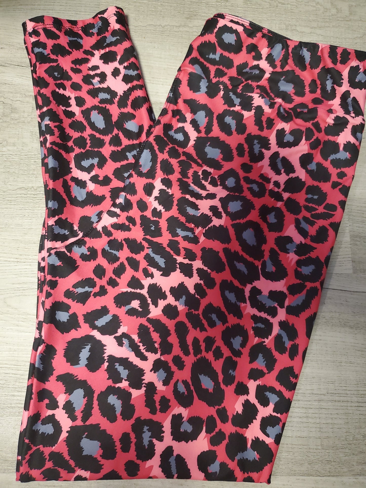 Pink Leopard Leggings, Yoga Band, Soft Material