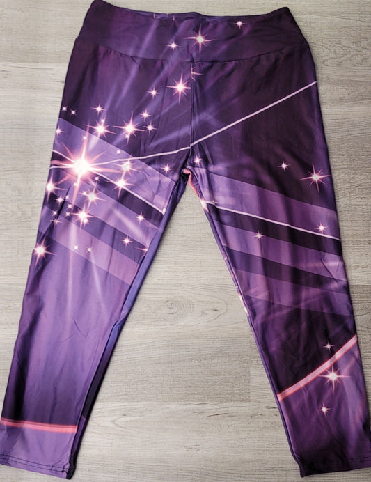 Purple Northern Star Sparkle CAPRI, Yoga Band