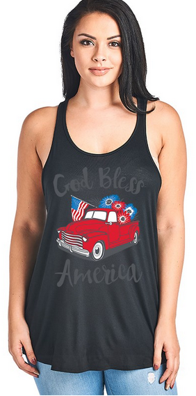 God Bless America Soft Black Tank