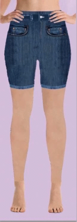 Blue Denim Super Comfy Jegging Shorts, Hyper Stretch, Extra Soft, Yoga Band