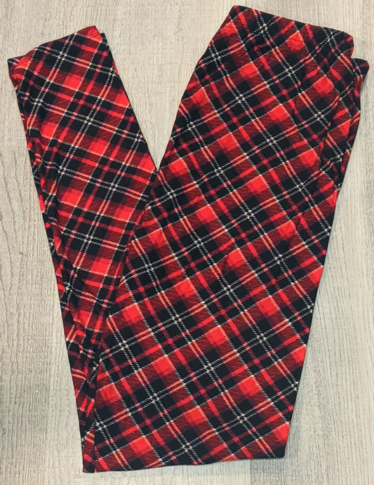 Red & Black Plaid, Extremely Soft, Hyper Stretch, Elastic Band