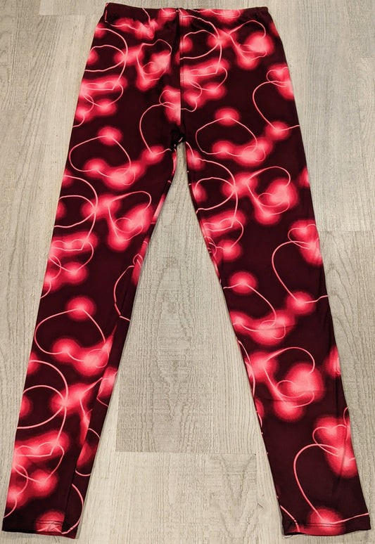 Red & Pink Neon Hearts, Extremely Soft, Hyper Stretch, Elastic Band