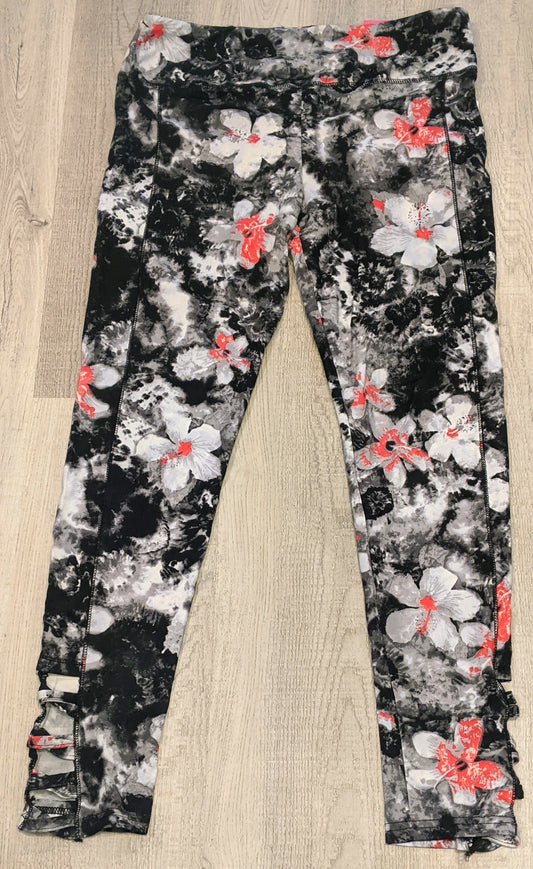 Floral Tie-Dye Butt Sculpting Criss Cross Bottom Leggings